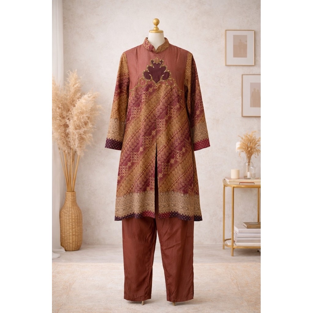 [PRELOVED] Baju Lebaran Kondangan Setelan Tunik Celana Batik