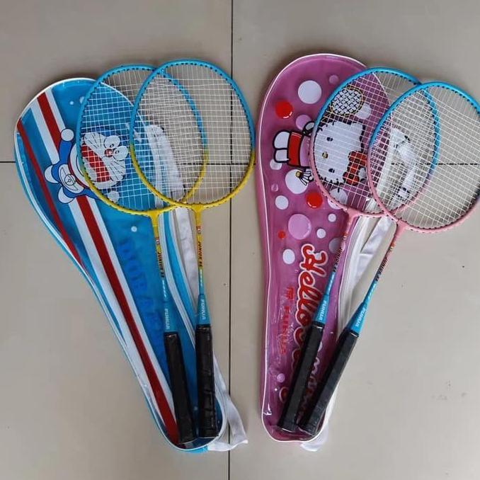 Smastr- Raket Badminton Anak Isi 2 Karakter Hello Kitty & Doraemon