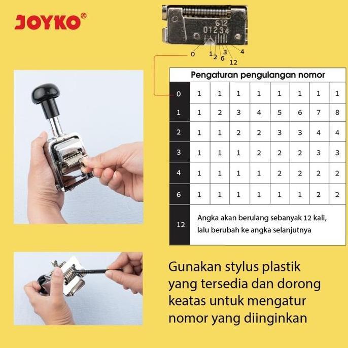 Bigbox- Joyko Numerator 6Digit/Automatic Number Machine/Stempel Angka Otomatis - 6D Numbering Otomat