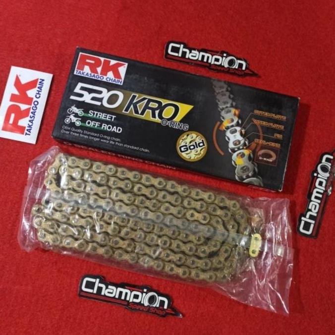 HARGA DISC - Rantai RK TAKASAGO Chain ORI Japan O-Ring KRO 520-120L 520 120 L Gold