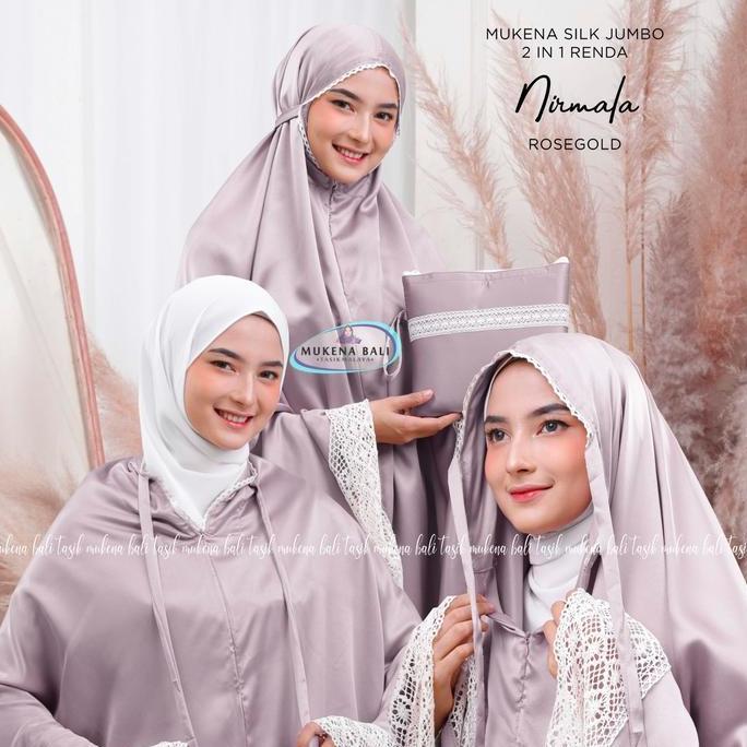 Mukena Bali Tasik - Mukena Dewasa Jumbo Silky 2In1 Renda Nirmala