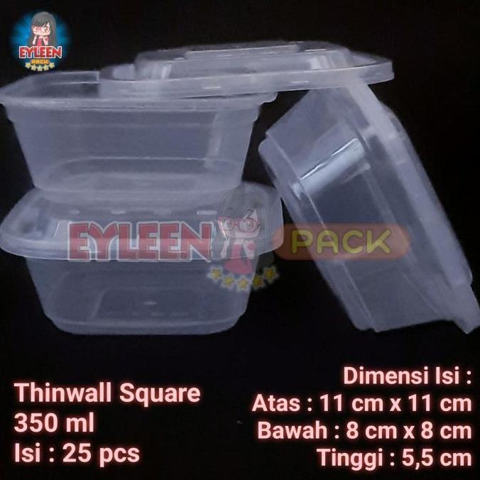 Thinwall Square 350 ml | Thinwall Kotak 350 ml | Food Container