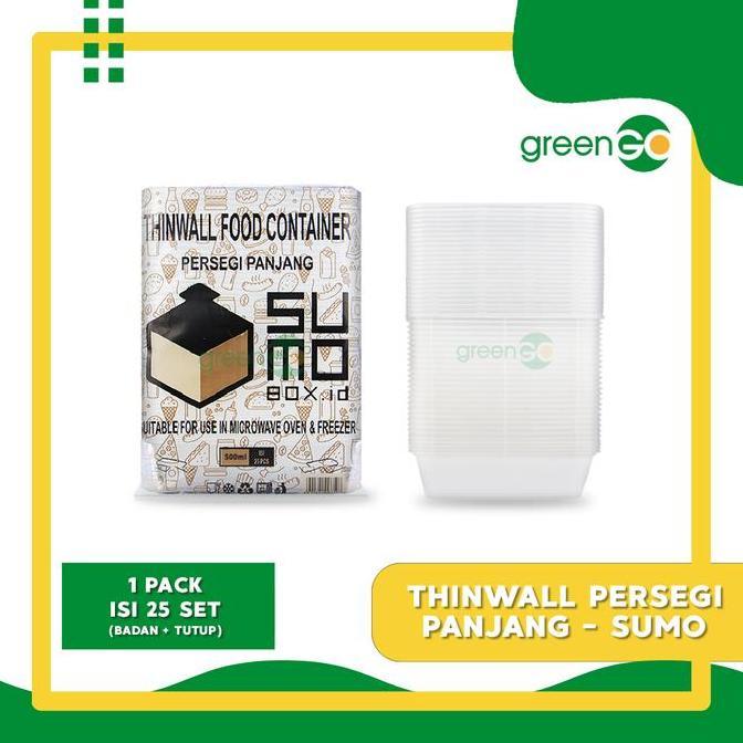 THINWALL PERSEGI PANJANG SUMO 500ML VICTORY 500ML ISI 25 SET THINWALL KOTAK MAKAN PERSEGI THINWALL B