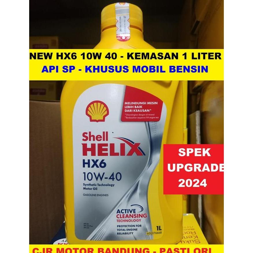 New- Oli Shell Helix Hx6 10W 40 1L Oli Mobil Bensin Diesel Jamin Ori Asli