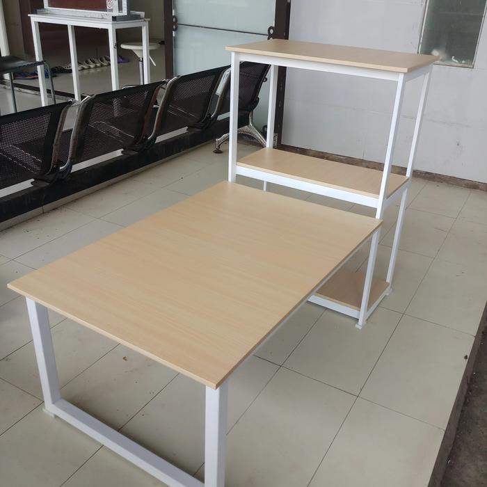 meja kerja uk 60x120cm tinggi 86cm 3rak samping/kokoh/modern