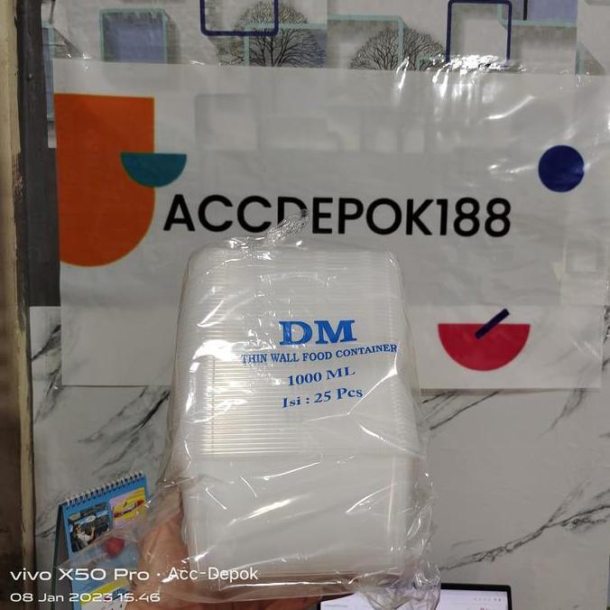 Thinwall Kotak Makan Food Container Mika Box 500ml 650ml 750ml 1000ml