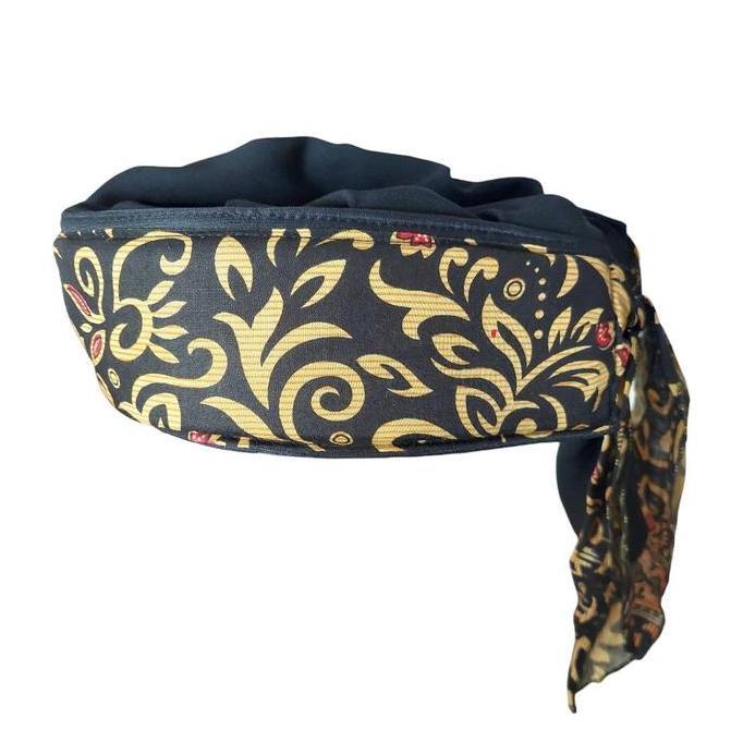 Termurah / Hot Sale Peci Ikat Batik Dewasa All Size - Motif Batik Berbagai Warna - Hitam & Putih - K