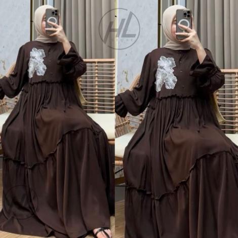 Grosir Gamis Twill Rayon Super Adem Gamis Rayon Twill Jumbo Mewah Elegan Model Rempel Susun