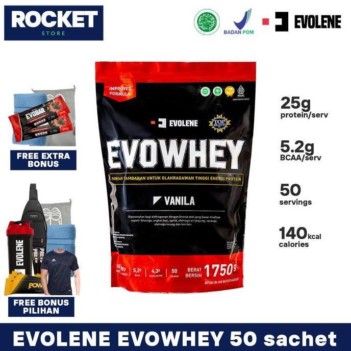 Ultrafit- Evolene Evowhey Whey Protein Isolate & Concentrate 50 Serving - Suplemen Fitness