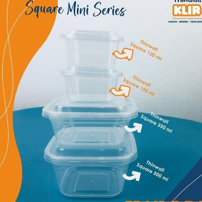 Thinwall Square Mini 350 ml / Cup Dessert /thinwall kotak 350 ml