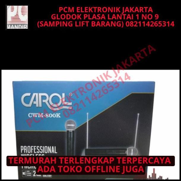 TERLARIS MIC MICROPHONE MICROFON WIRELESS KUALITAS TAIWAN CAROL UHF CWM800K 