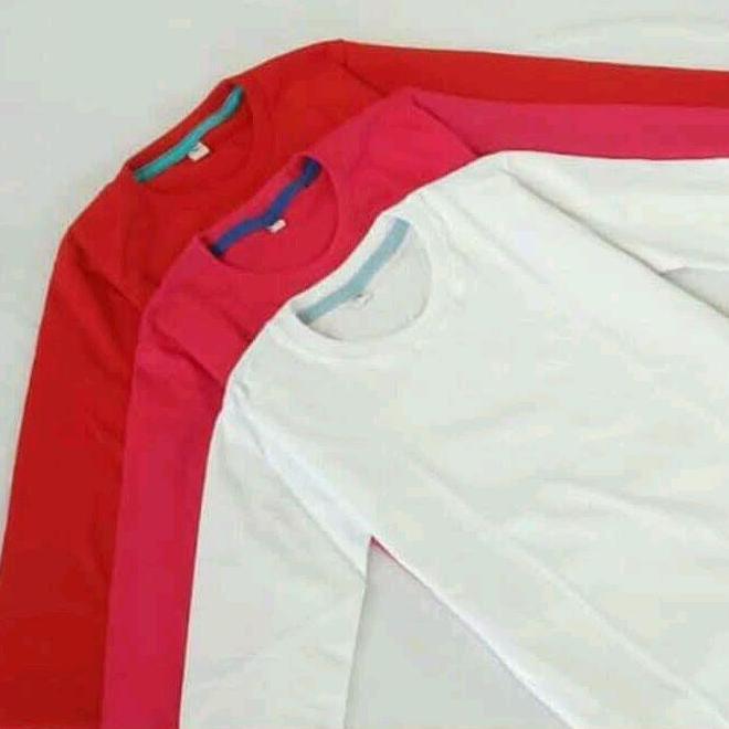 KAOS ANAK POLOS PEREMPUAN LAKI LENGAN PANJANG COMBED 24s BAJU ANAK PUTIH POLOS USIA 1-12 TAHUN ATASA