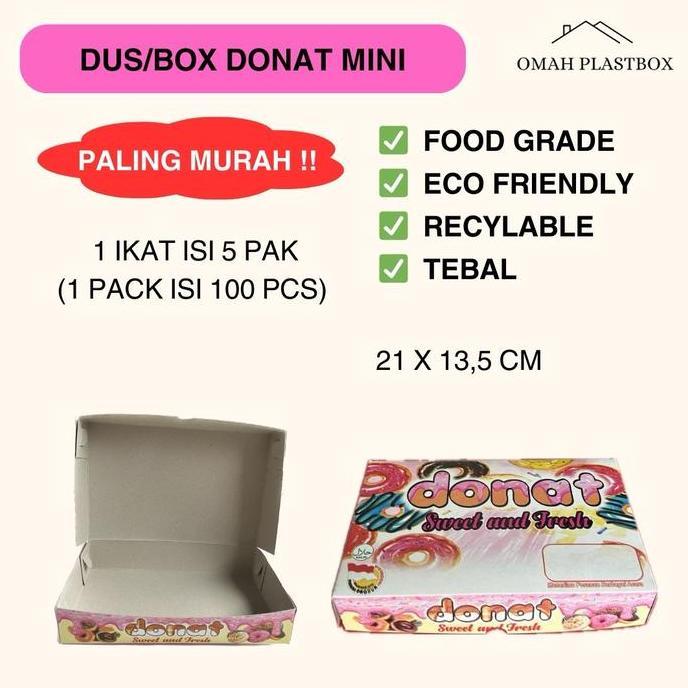 Masuku- Dus/Box Donat Mini Tebal Ukuran 21X13,5 Cm