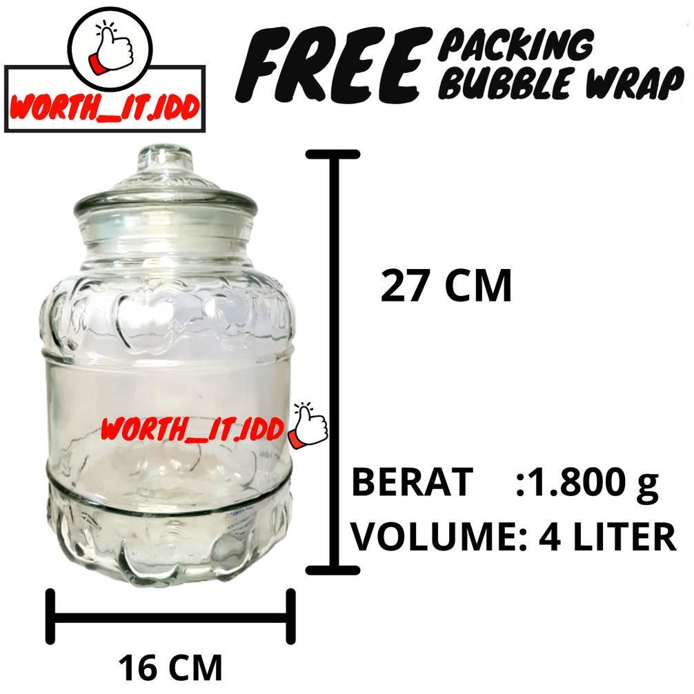 Toples Kaca Kedap Udara 4 Liter Serbaguna