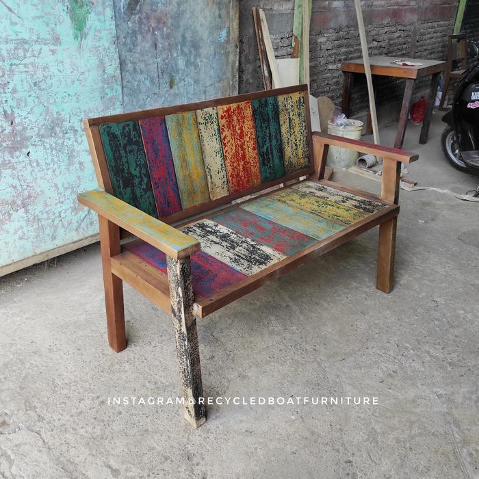 Bangku Garden Vintage Kursi Taman Kayu Bekas Kapal