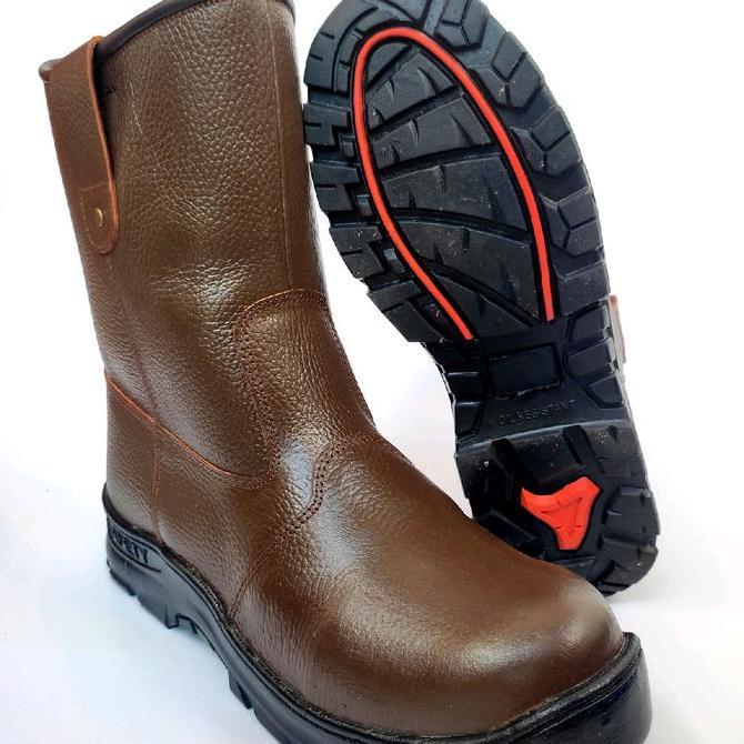 sepatu safety kruser boots kulit kerja proyek lapangan Besi Shoes