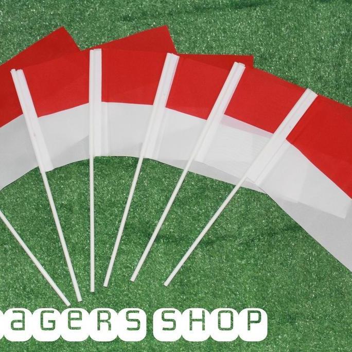 [100 PCS] BENDERA PAWAI KECIL / BENDERA STIK MERAH PUTIH
