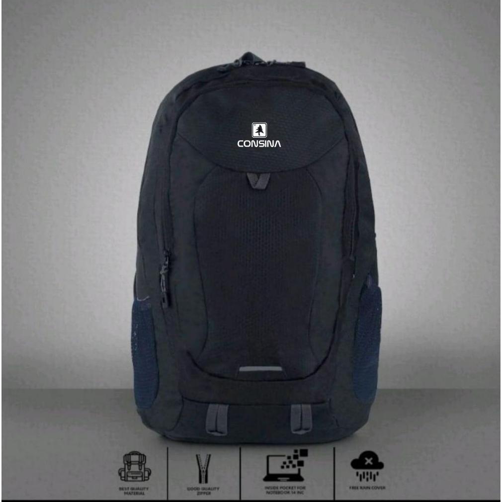 BESTPROMO Daypack 25 Liter Tas Backpack Pria Wanita Tas Ransel Laptop Tas Sekolah Unisex Free Rainco