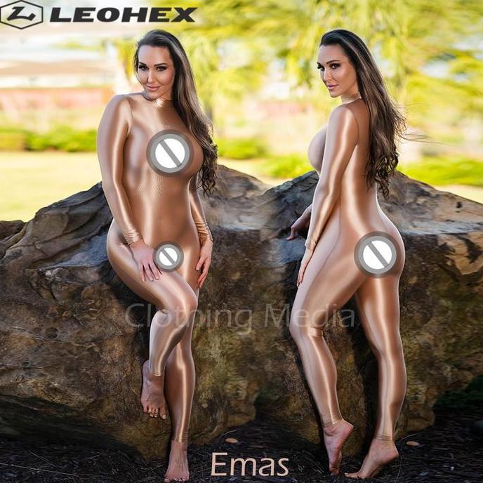 LEOHEX Bodysuit Full Glossy Premium Silky Halus Lengan Panjang Zentai