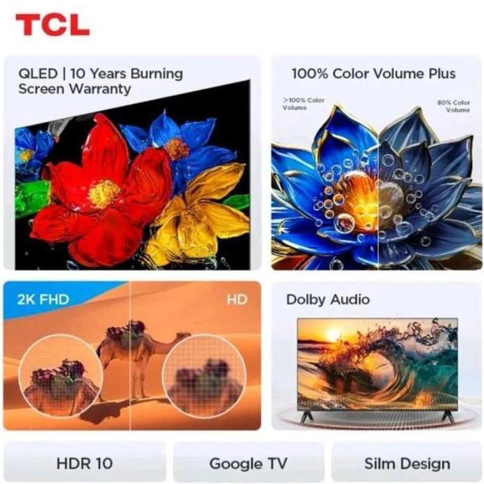 Promo Tv Tcl 32 Inch Qled Smart Tv Fhd Android Google Bezelless Slim Design Digital | 32S4K | 32S5K
