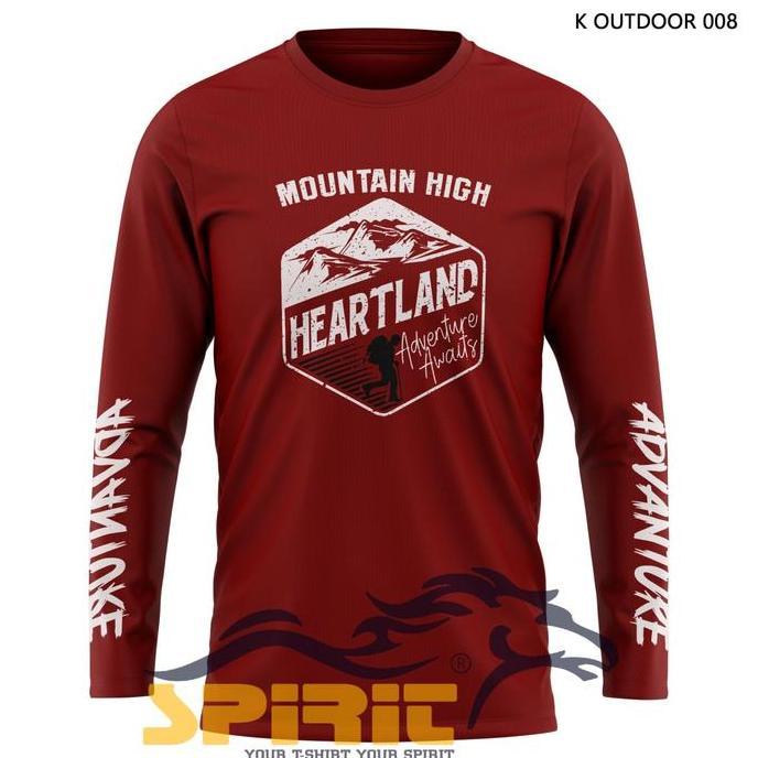 kaos pendaki gunung lengan panjang/kaos hiking/kaos outdoor pendaki katun premium nyaman