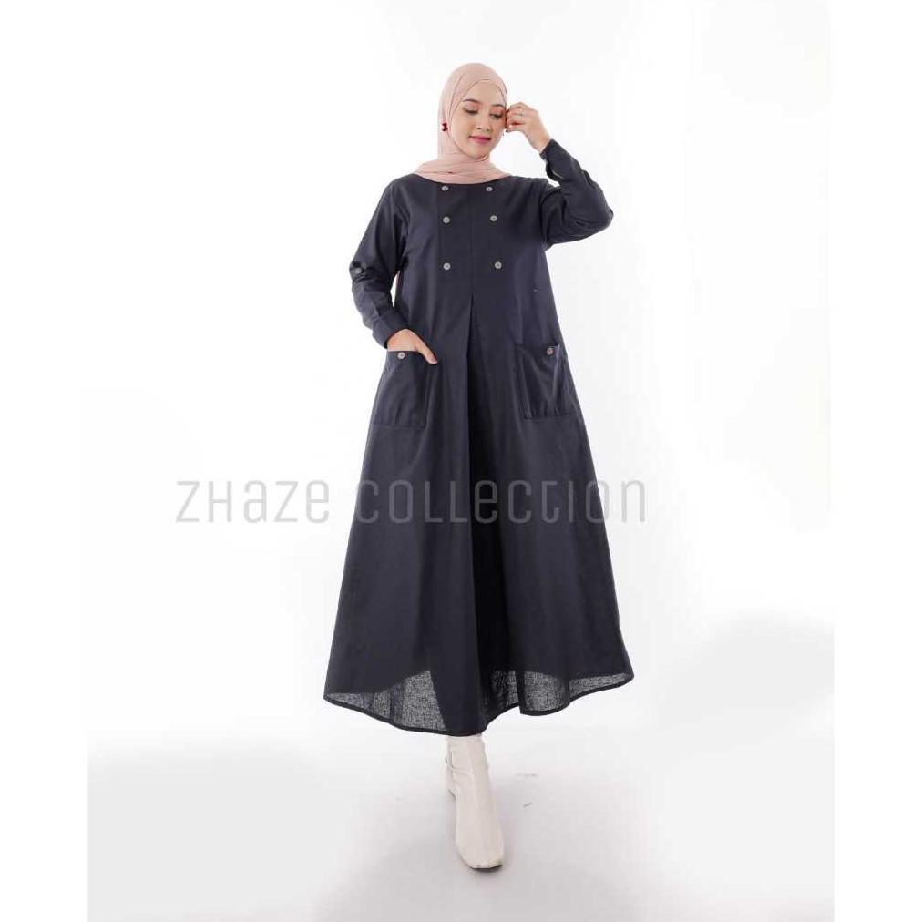Gamis Midi Polos Shila Linen Original