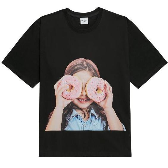 ADLV ACME DE LA VIE BABY FACE DONUT 3 BLACK / WHITE T-SHIRT UNISEX