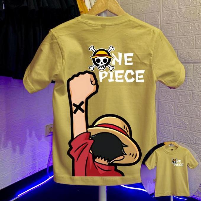 Kaos Anak Laki Laki Anime One Piece Luffy-X 1-11 Tahun Cotton Combed 30s Baju Kaos