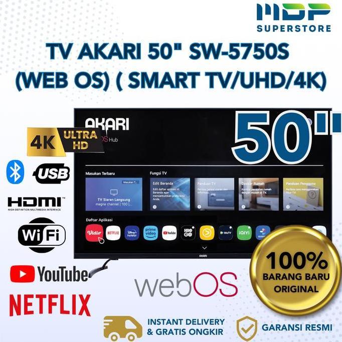 Promo Tv Akari 50 Inch Sw-5750S Smart Webos Uhd Tv 4K Voice Comment - Akari Sw-5750S