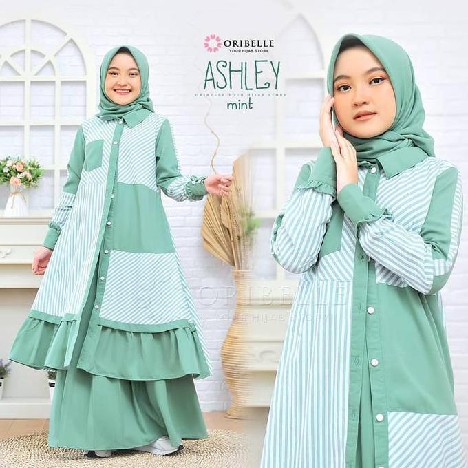 Gamis Anak Usia 8-12 Tahun Ashley kids Model Gamis Anak Wanita Terbaru 2023 Kekinian Baju Crepe Musl