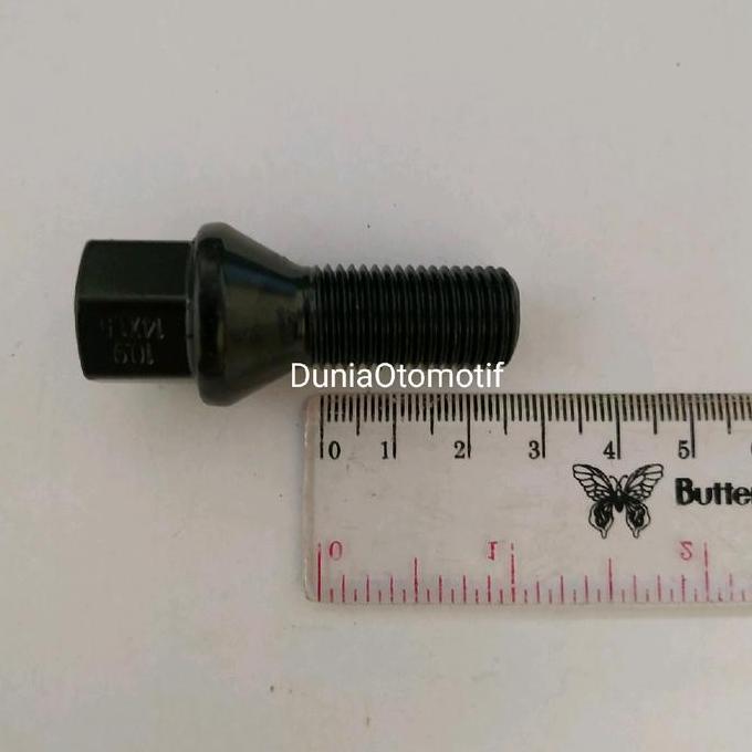 Promo Baut Roda Mercy / Vw 14Mm X 1.5 Hitam Panjang Ulir 2.8 Cm
