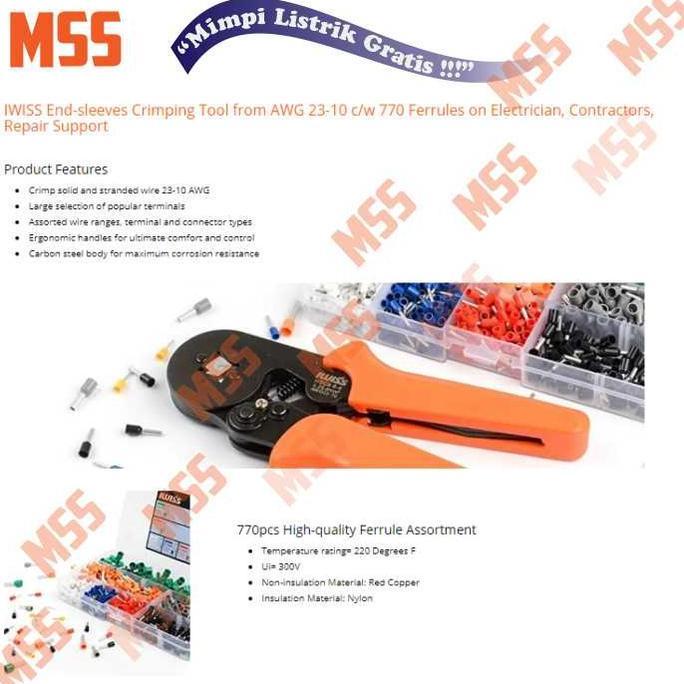 Murah Iwiss Tang Ferrule, Wajib Untuk Pemasangan Kabel Combiner Box/Panel