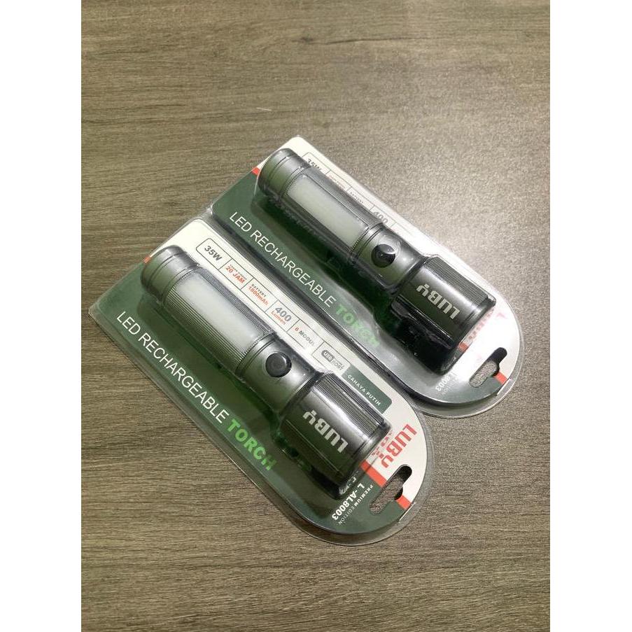 Raito- Luby L-Al8001 30W/L-Al8002 50W/L-Al8003 35W Senter Led Rechargeable Torch Cahaya Putih Senter