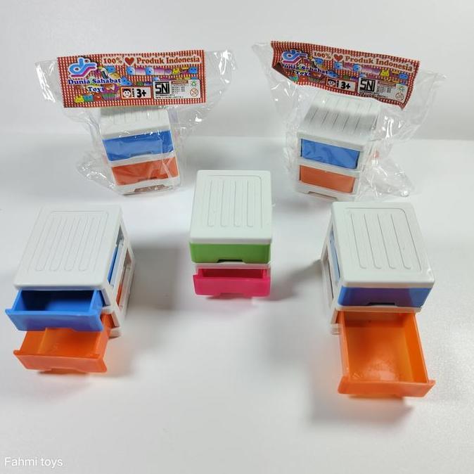 10 pcs Mainan laci mini 2 susun mainan rak plastik mainan anak anak