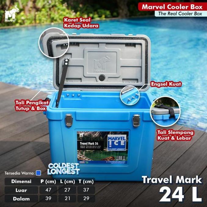 Marvel Cooler Box ice travel camping 10 L 20 L 12 L 24 L 35 L Travel tali kunci seal / Marina Cool B