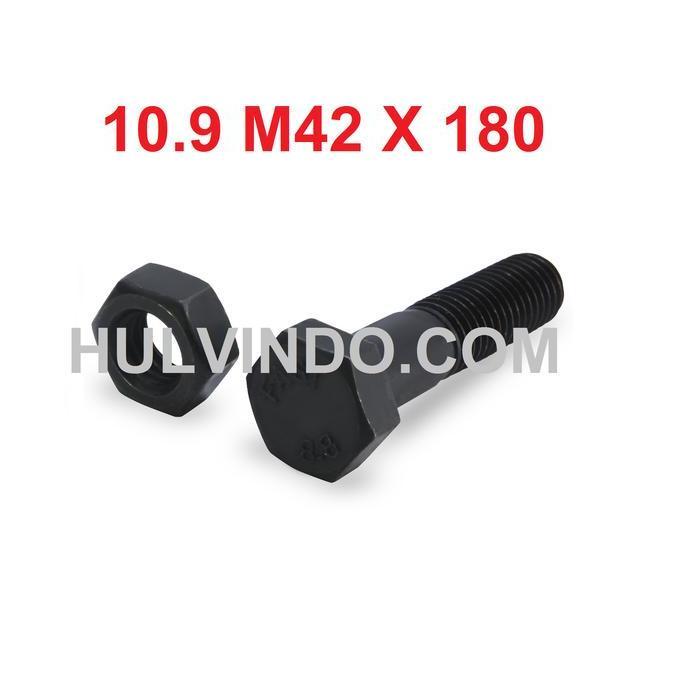 Murah Baut Baja Htb Grade 10.9 + Mur|10| M42 X 180