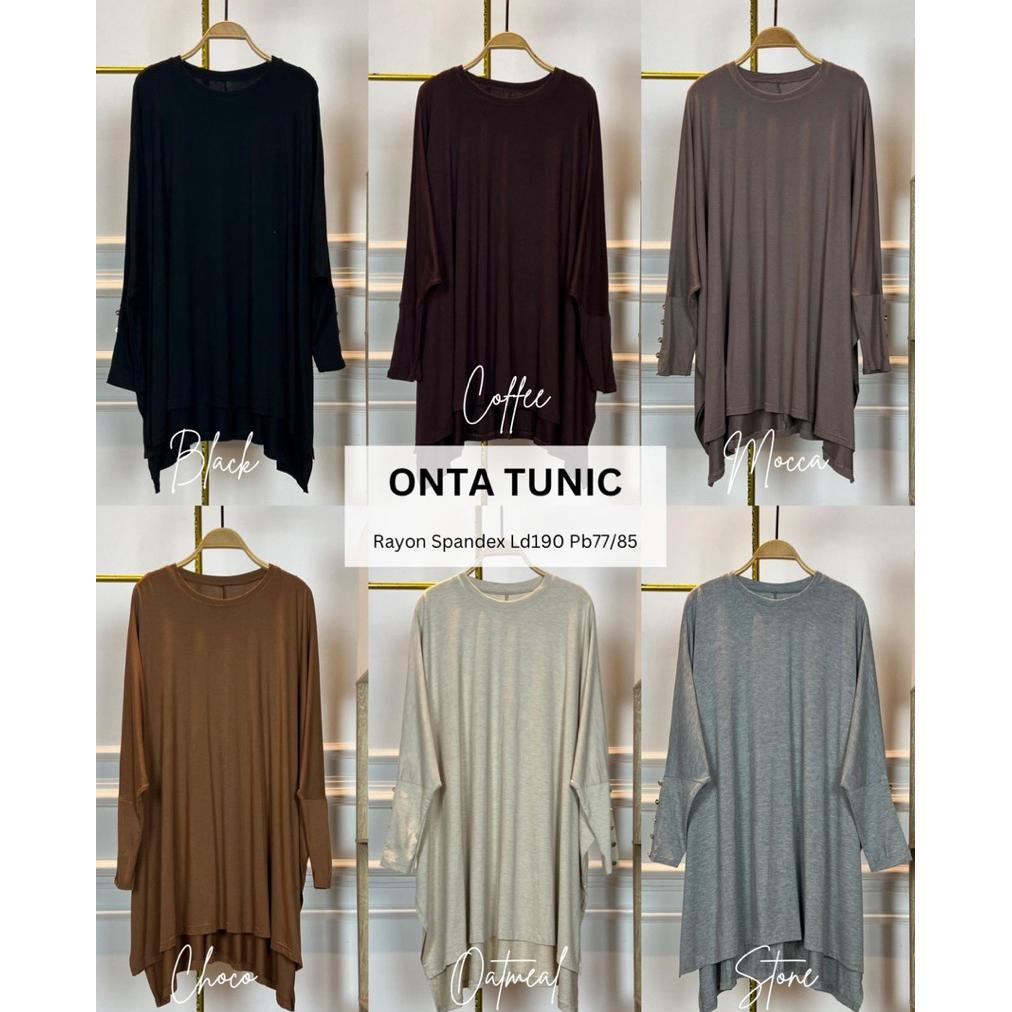 Kaos Semi Tunik Jumbo Oversize Wanita Lengan Kancing