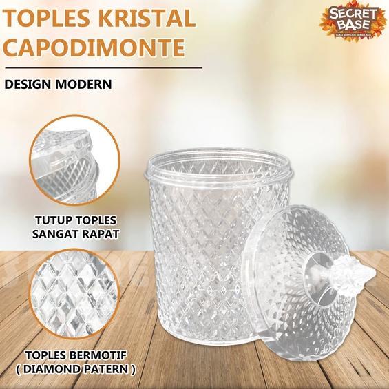 Murah  (Isi 6Pcs) Toples Kristal - Toples Lebaran Kue / Toples Plastik Bening