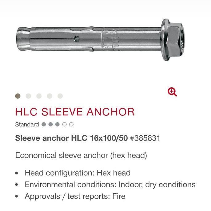 Gasss- Dynabolt Dinabolt Sleeve Anchor Angkur Hilti Hlc 16 X 100 / 50 M16