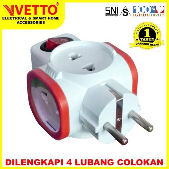 Taiyo- Steker T Multi 4 Lubang Switch Vetto