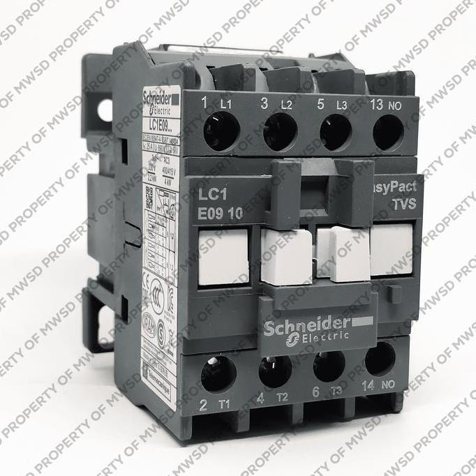 Schneider Contactor Tvs 3P Ctr 400V 4Kw 380V Coil 50/60Hz 1 N0 Lc1E0910Q7 Lc1D09 9A Untuk Motor Ac3 