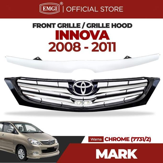 Aksesoris Keren Emgi - Front Grille Hood Lis Innova 2008 2009 2010 2011 Chrome