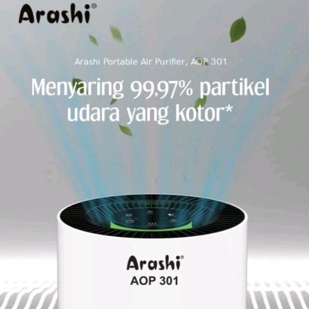 NEW PRODUCT ARASHI AIR PURIFIER PENYARING UDARA PORTABLE AOP 301 /AOP301 AIR PURIFIER HEPA FILTER