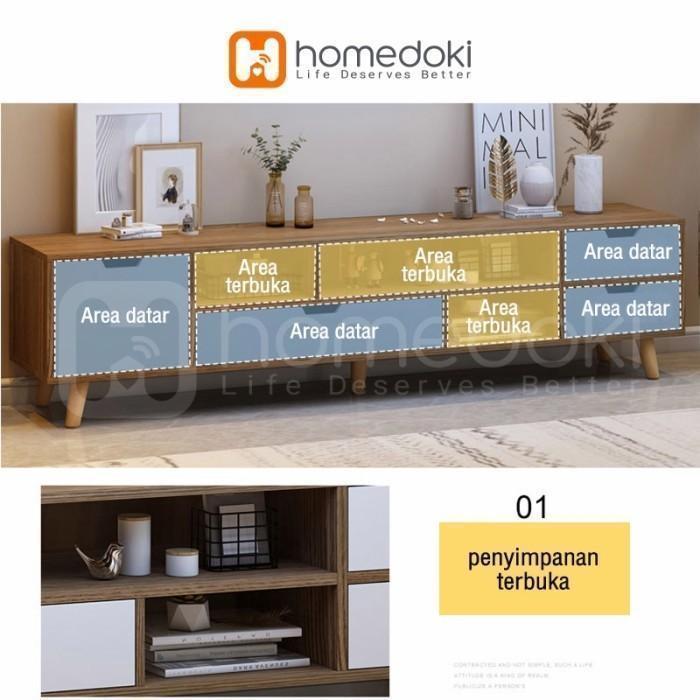 Homedoki  Meja TV Kayu TV Serbaguna Minimalis Jumbo Meja TV Minimalis TV Meja TV Rak TV Minimalis Bu