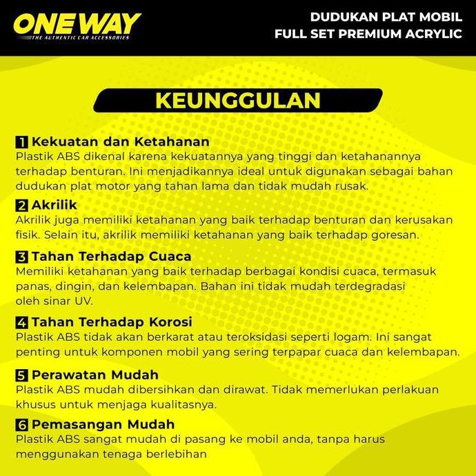 BMW X1 X2 X3 X4 Tatakan Dudukan Plat Nomor Mobil Akrilik Mika ONEWAY