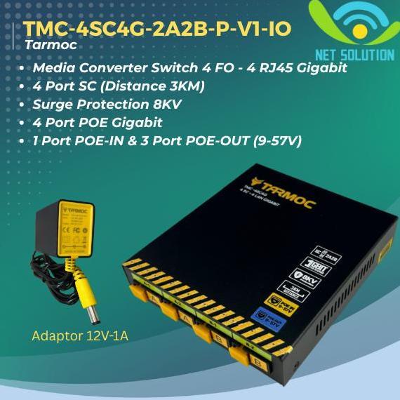 BEBAS ONGKIR - Tarmoc TMC-4SC4G-2A2B-V1-IO | Media Converter 4 FO 4 LAN / 4FO 4LAN 4SC 4LAN 4 SC 4 L