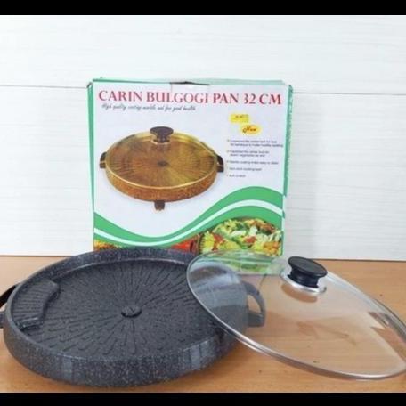 NEW CARIN BULGOGI PAN BBQ GRILL/PANGGANGAN KERMAIK MARBLE 32CENTIMETER