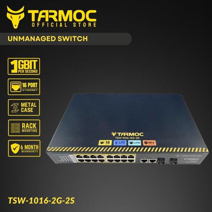 TERMURAH - Tarmoc TSW-1016-2G-2S | Switch Unmanage 16 Port Gigabit Metal Case