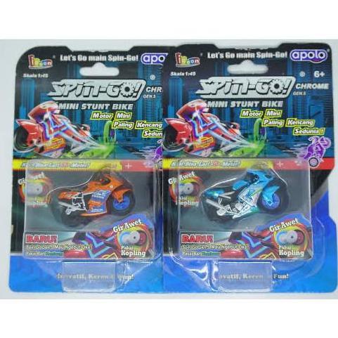 Ready SPIN GO CHROME MINI STUNT BIKE SPIN GO METALIC ORIGINAL APOLO