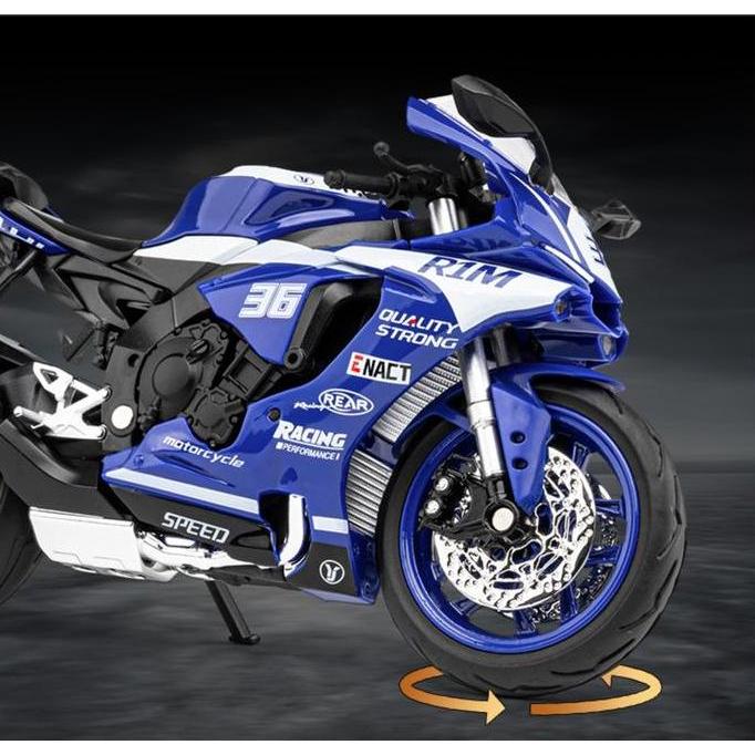 Ready Diecast Sepeda Motor SUPERBIKE YAMAHA YZF R1M Skala 1:12